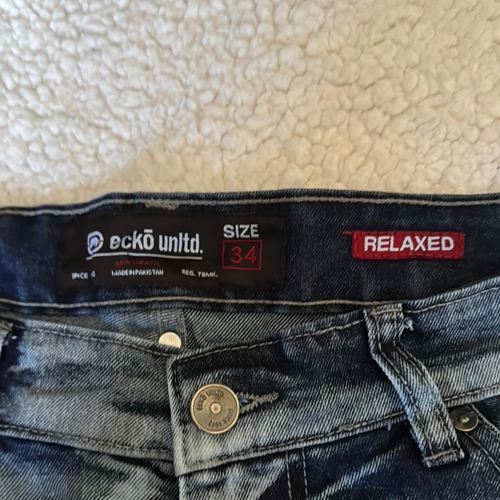Men’s Ecko Unltd Blue Denim Shorts size 34 - Picture 2 of 4